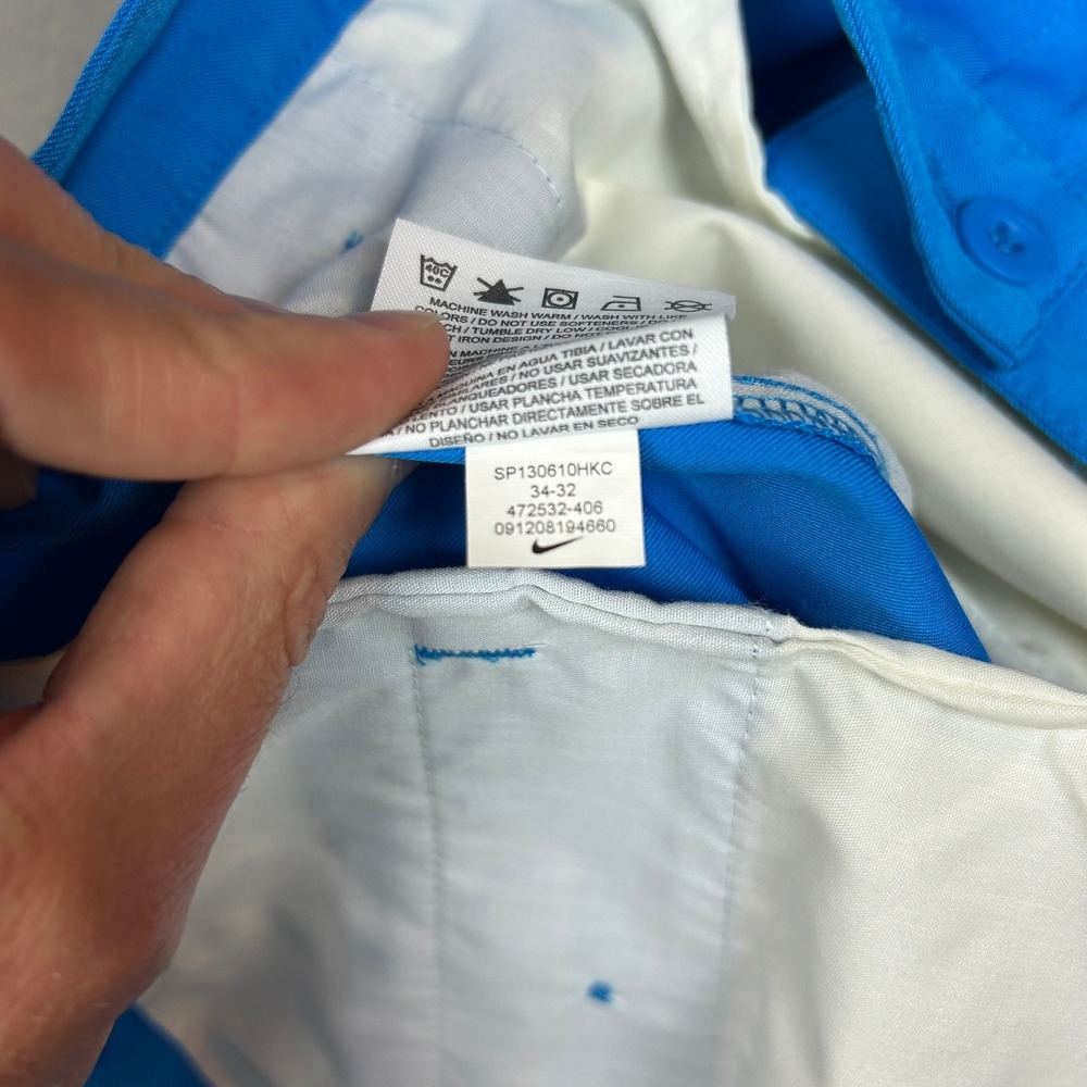 Nike Golf Dri-FIT Flat Front Trousers Men 34x32 Blue 472532-406 - Picture 13 of 13